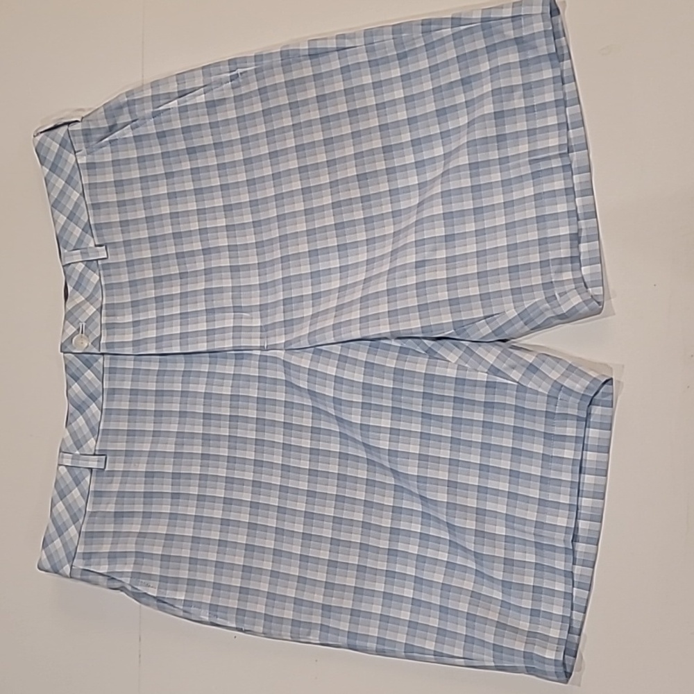 Walter Hagen Plaid Golf Shorts Light Blue White 36W - Picture 3 of 11